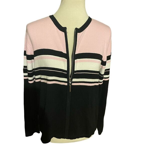 Dress Barn  Full Zip Multi Color Long Sleeve Cardigan S-NWOT - Picture 9 of 9